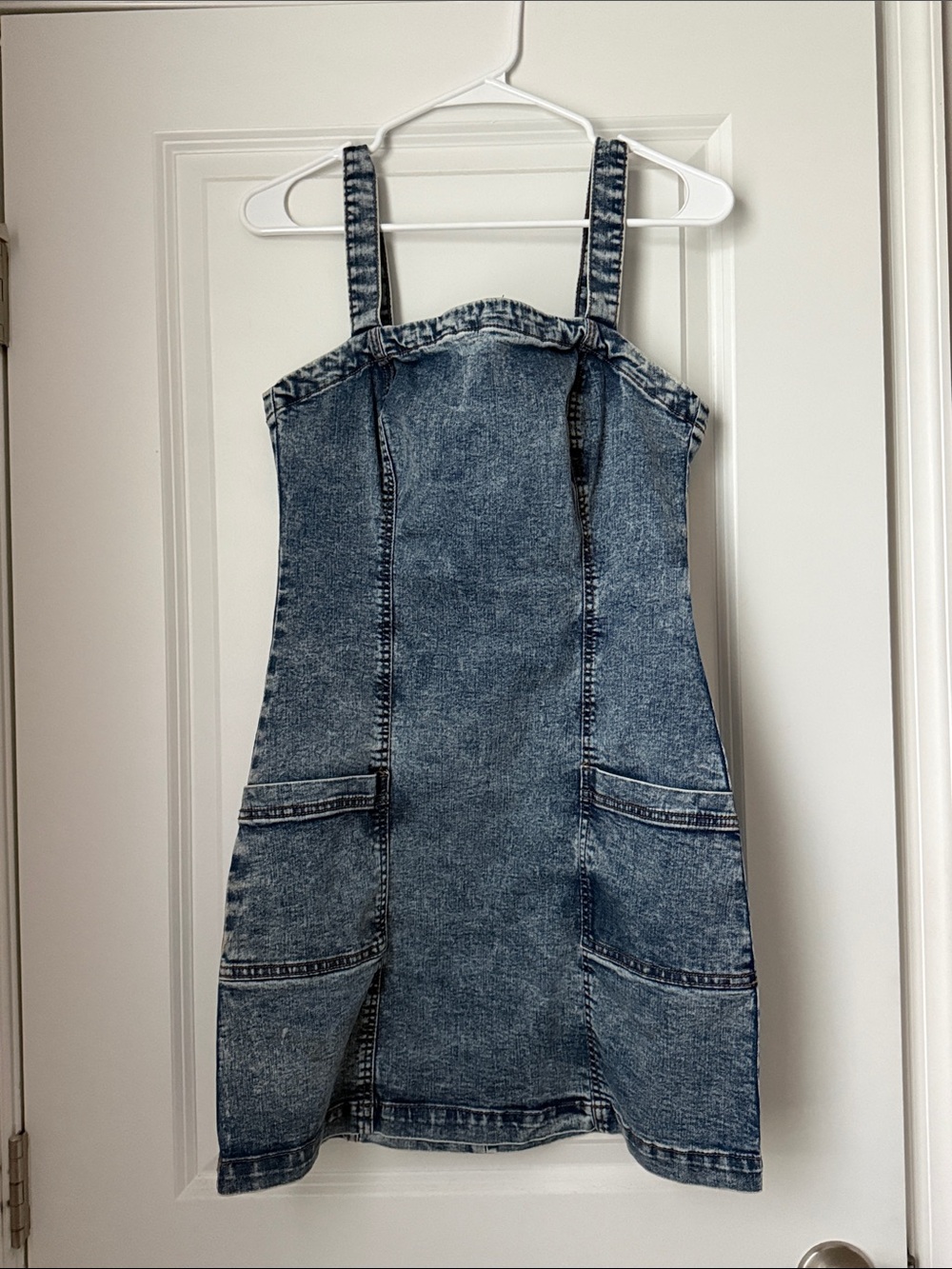 Aeropostale Blue Acid-Wash Denim Midi Dress